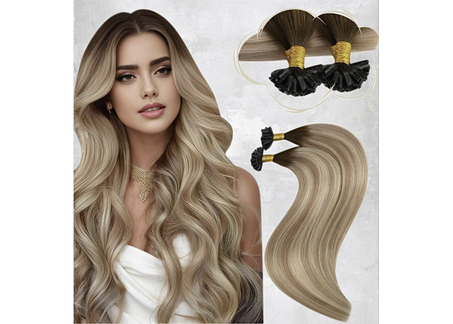 Extensii cheratina DeLuxe Balayage #3/#8/#22